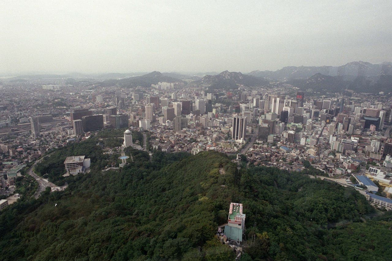 남산에서 내려다본 서울 도심 · 1998년, 서울 중구 남산